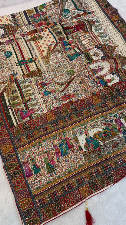 Pure Kalamkari Real Handwork Saree (6)