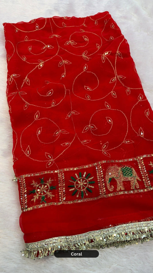 Rajawadi Saree With Trending Border