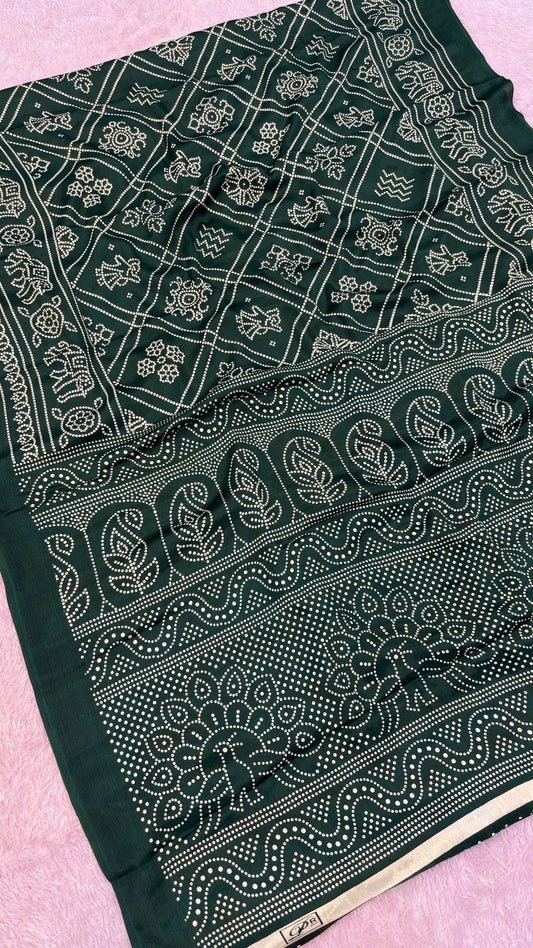 Gharchola Bandhej Saree SALE - GREEN