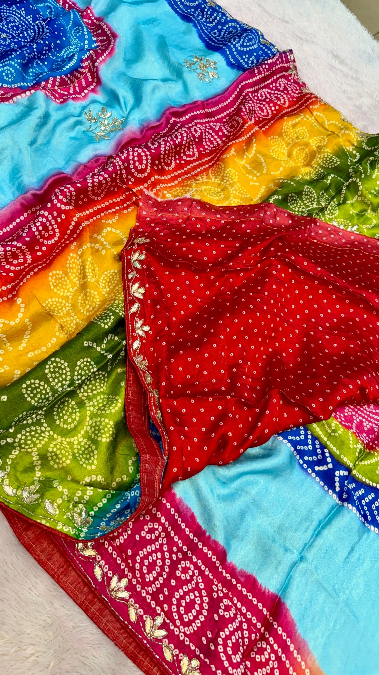 Pure Silk Gottapatti Bandhani Saree