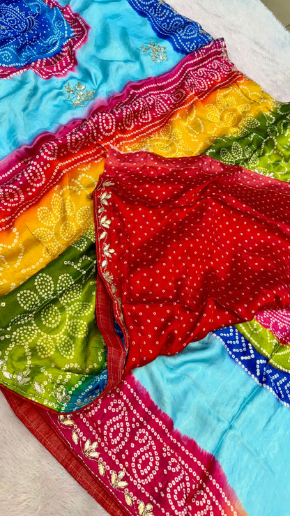 Pure Silk Gottapatti Bandhani Saree