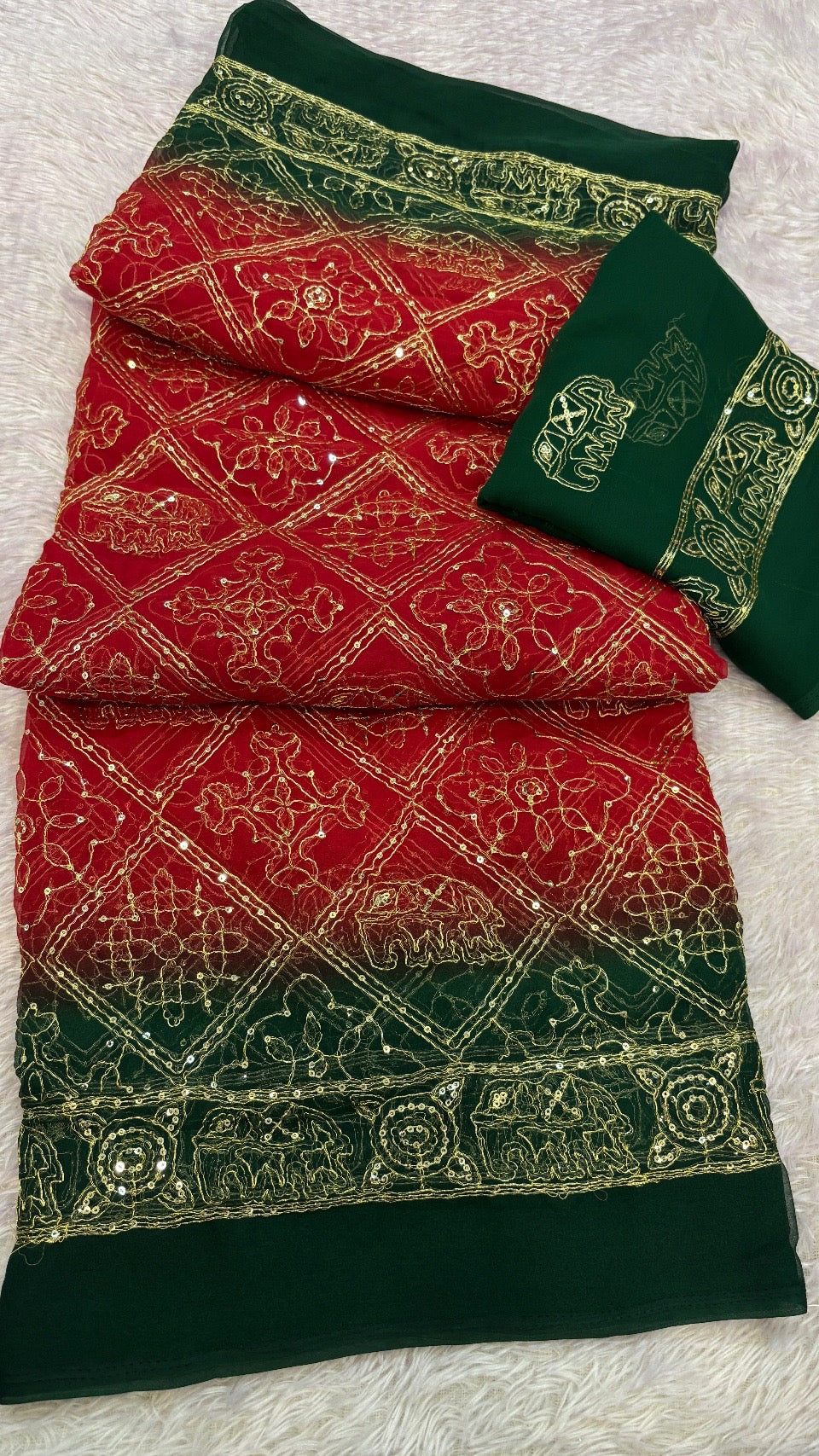 Heritage Gharchola Saree with Sequence Work