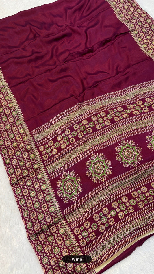 Budget Friendly Ajrakh Saree