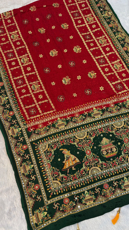 Kutchi Gharchola Saree (Kumbh)