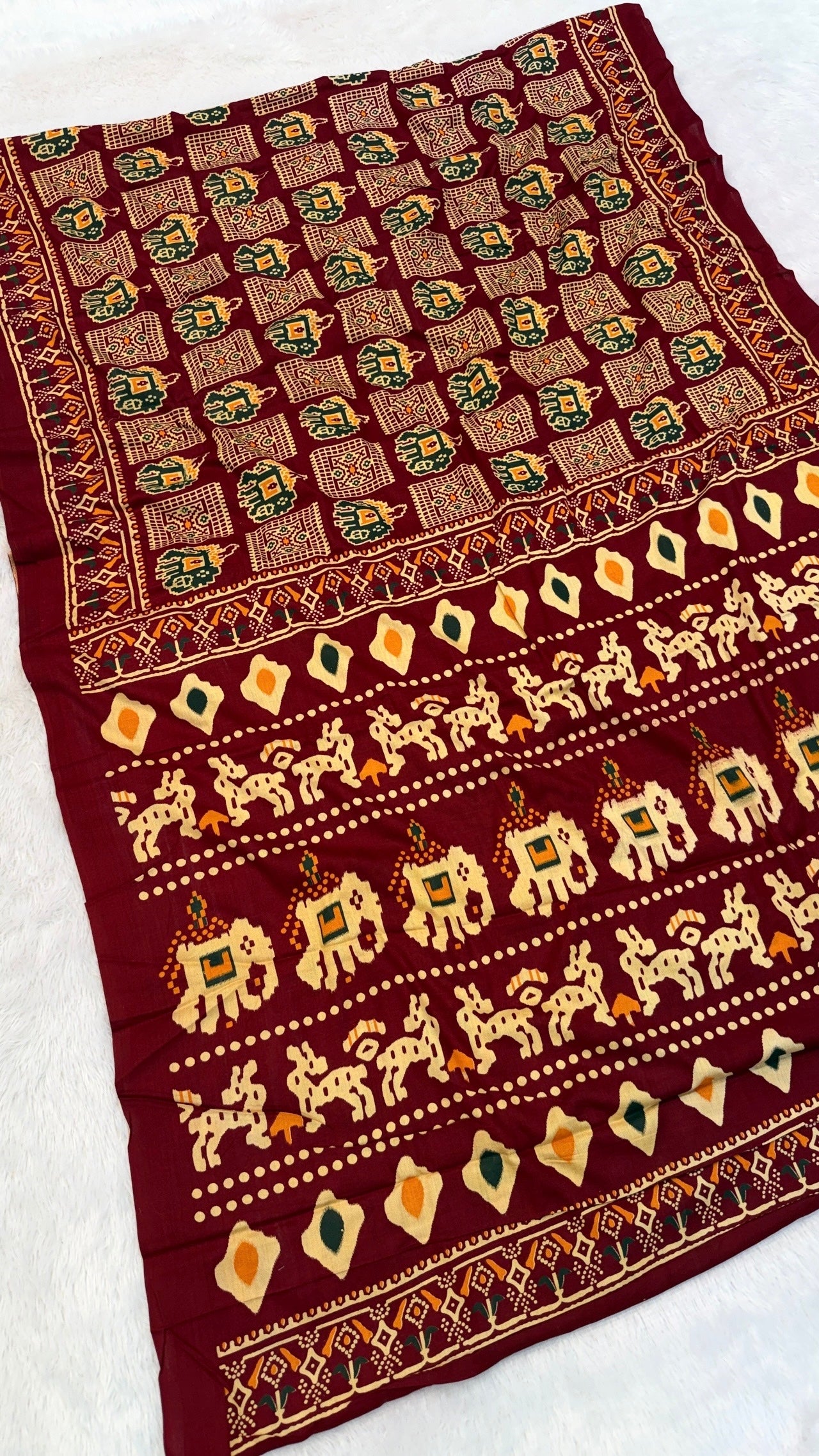 Patola Bandhej Saree (Rayon Silk)