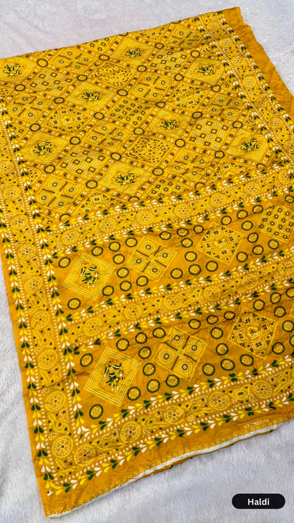 Kutchi Bandhanj Crush Saree
