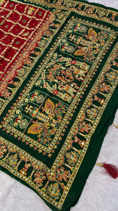 Kutchi Gharchola Saree (Hast Melap)