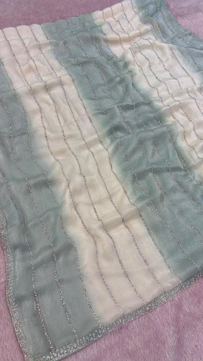 Premium Designer Saree (Mint)