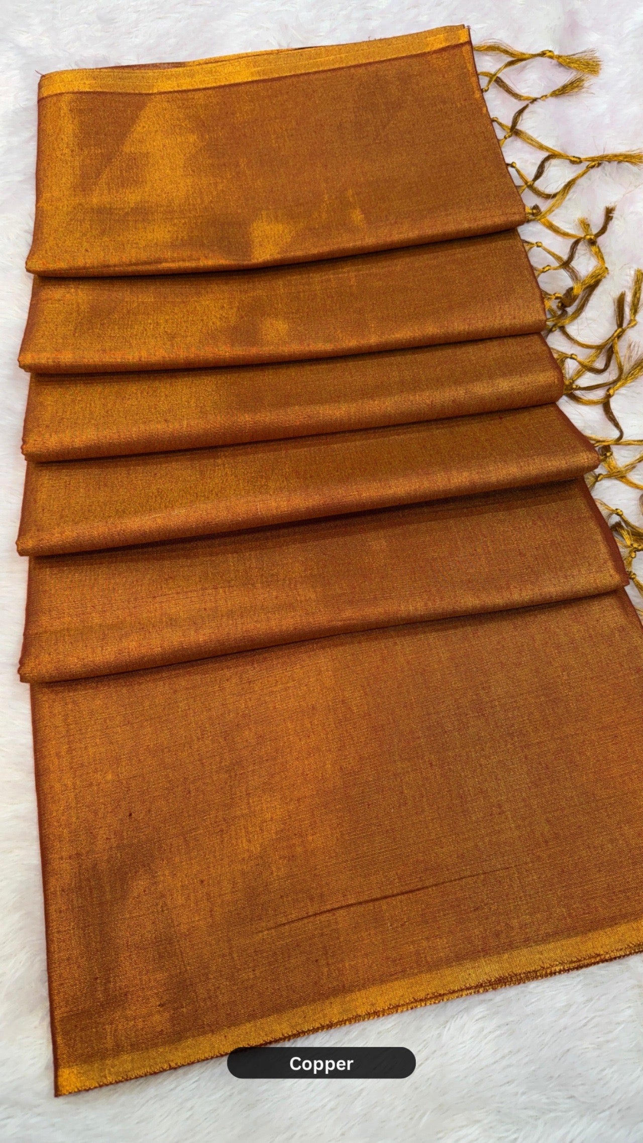Plain Pure TISSUE Silk Saree