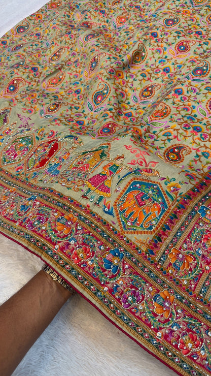 Pure Kalamkari Real Handwork Saree (8)