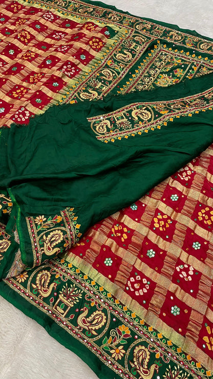 Traditional Gharchola Saree (Morani)