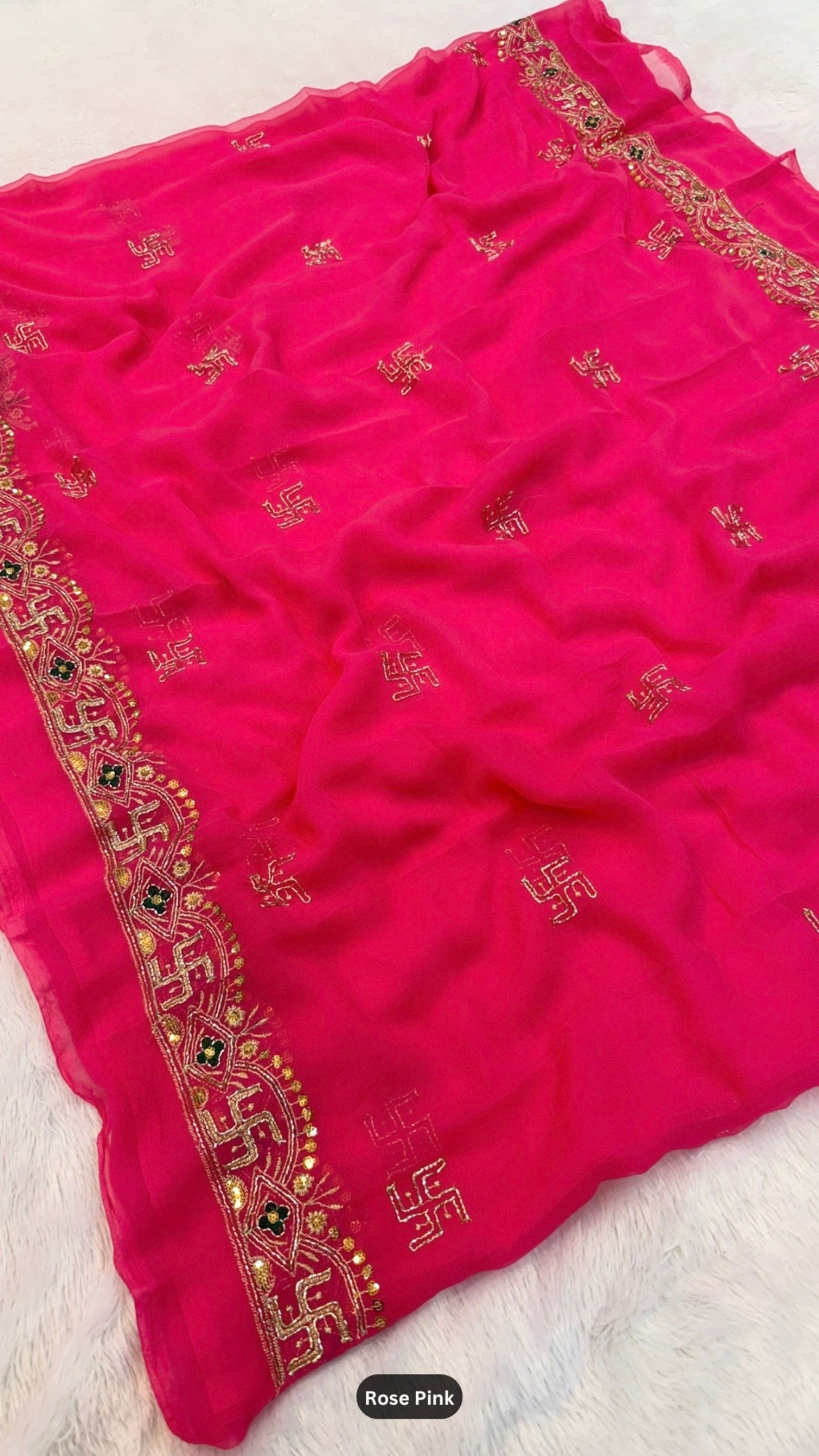 Rajasthani Handwork Swastik Saree