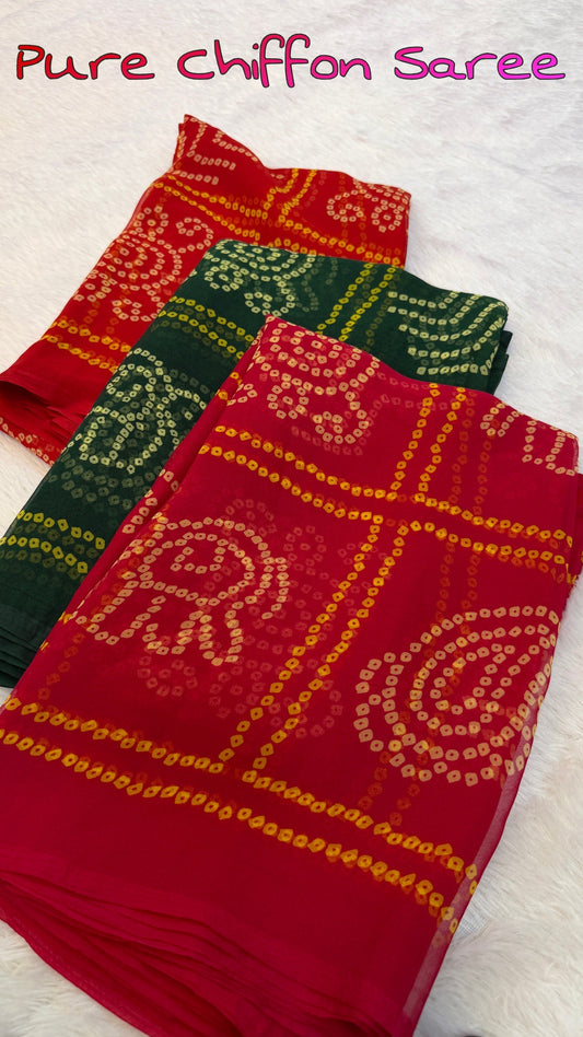 Pure Chiffon Saree (Gharchola)