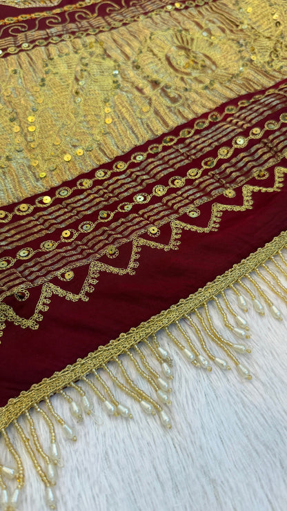 SvarṇaVastra :- Untouched and Sacred Saree with Sequence Work (Royal Hathi)