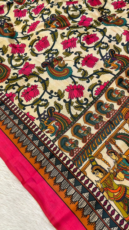 Tusser Silk Kalamkari Saree Vol.5