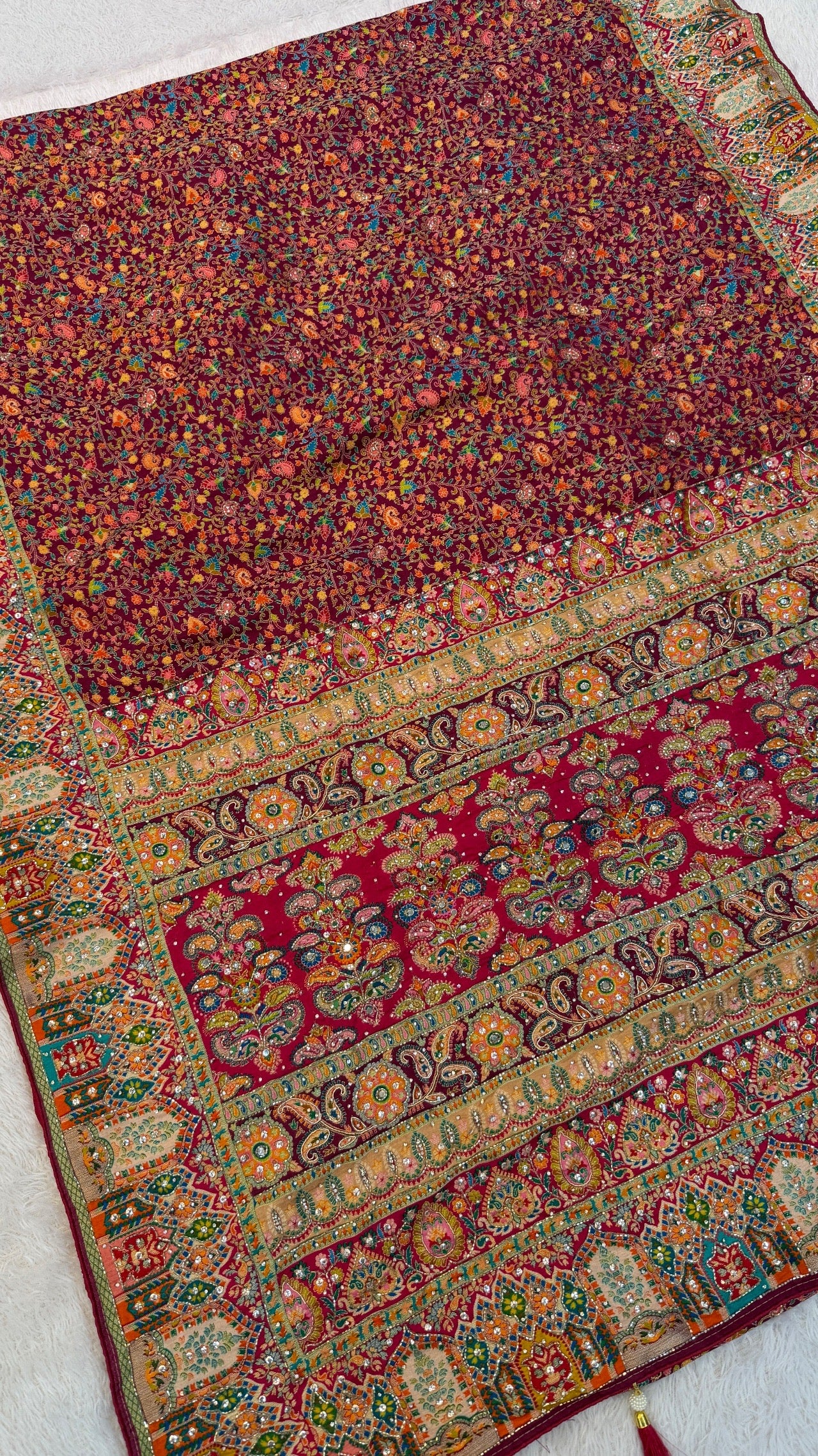 Pure Kalamkari Real Handwork Saree (5)