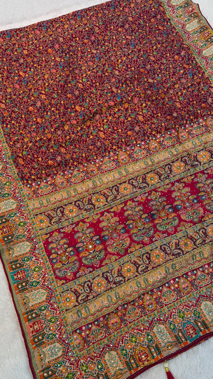 Pure Kalamkari Real Handwork Saree (5)