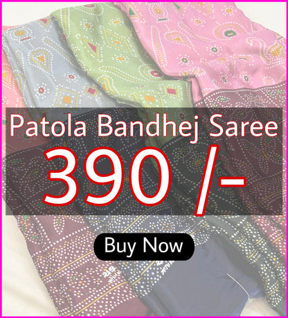 Patola Bandhej Semi Crap Saree Vol. 2