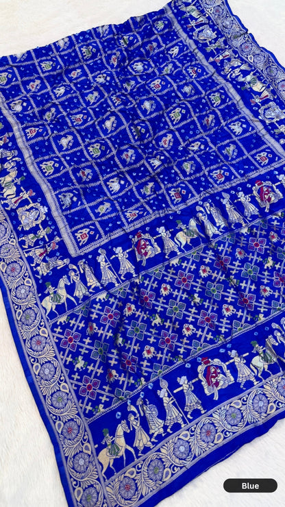 The Real Rajawadi Hand Bandhani Saree