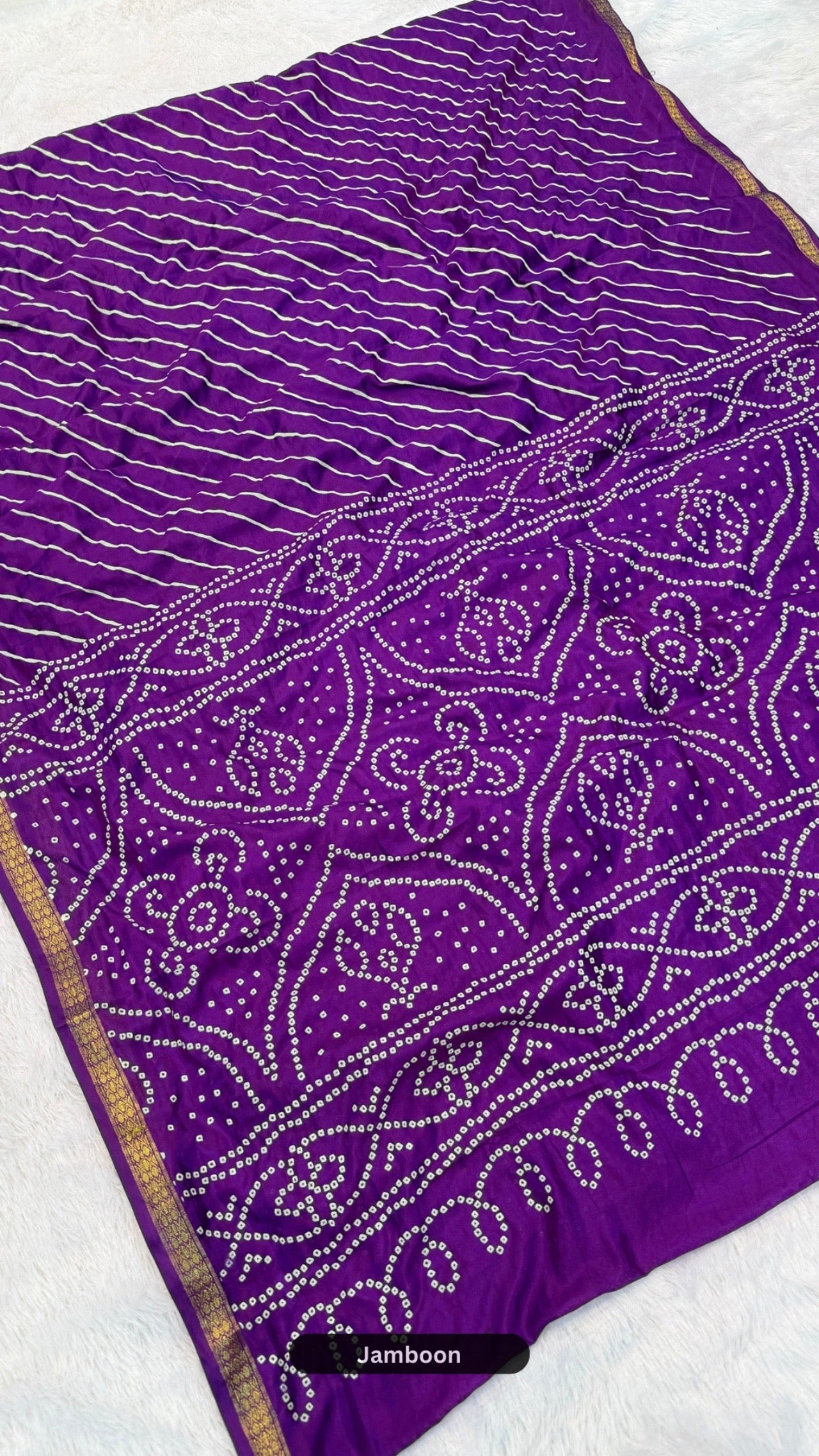 Art Silk Lehariya Bandhani Saree