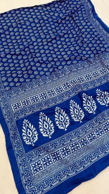 Dhabhu Print Indigo Saree Vol.1