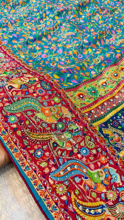 Pure Kalamkari Real Handwork Saree (1)