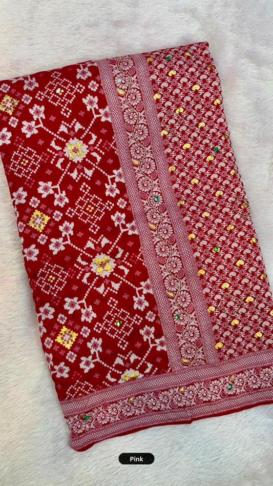 Patola Saree With Handwork