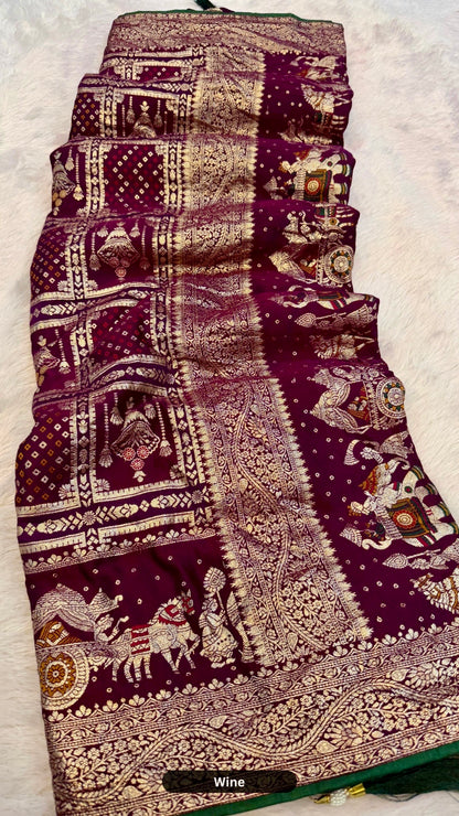“राजशाही” Gharchola Saree (Dola Silk)