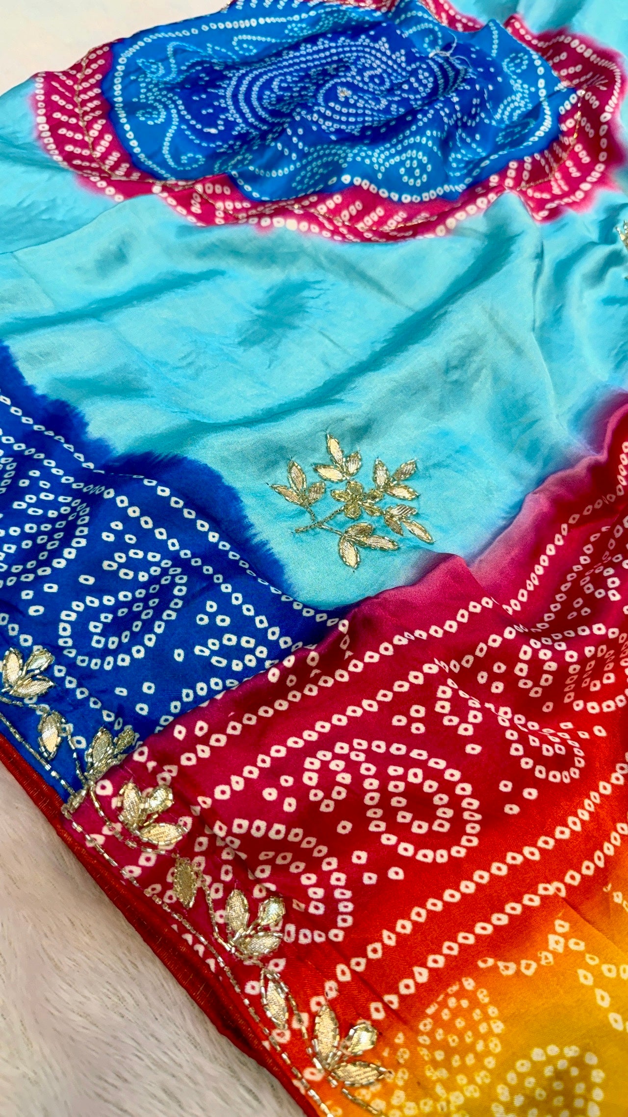 Pure Silk Gottapatti Bandhani Saree