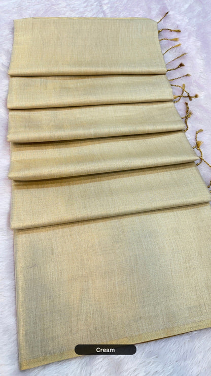 Plain Pure TISSUE Silk Saree
