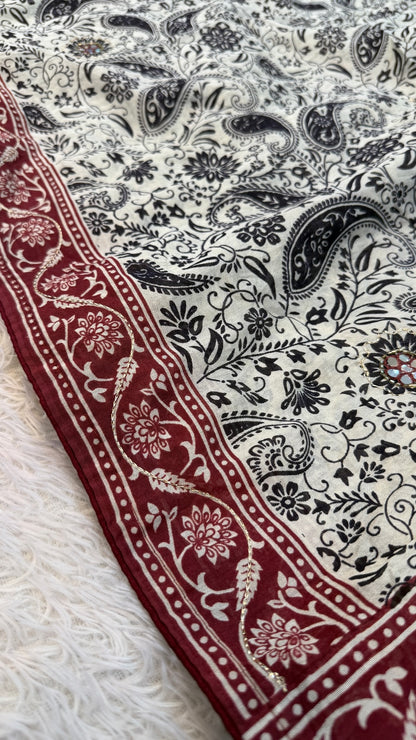 Kalamkari Sitara Work Saree