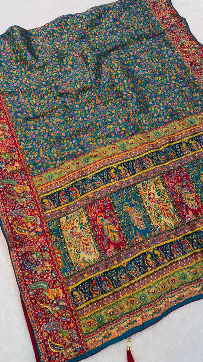 Pure Kalamkari Real Handwork Saree (1)