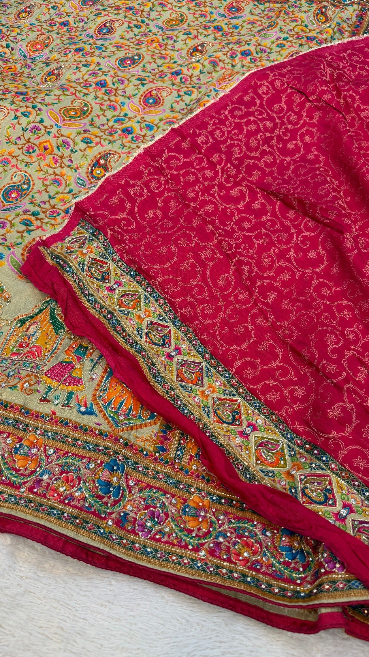Pure Kalamkari Real Handwork Saree (8)