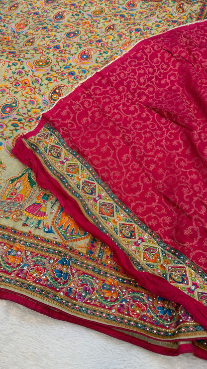 Pure Kalamkari Real Handwork Saree (8)