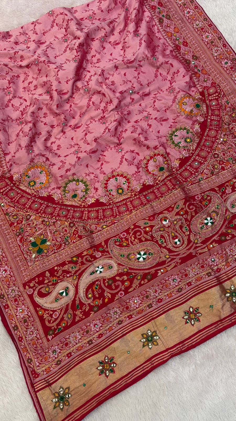 Antique Work, Marriage Season Saree (Rani)