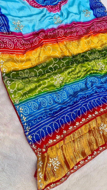 Pure Silk Gottapatti Bandhani Saree