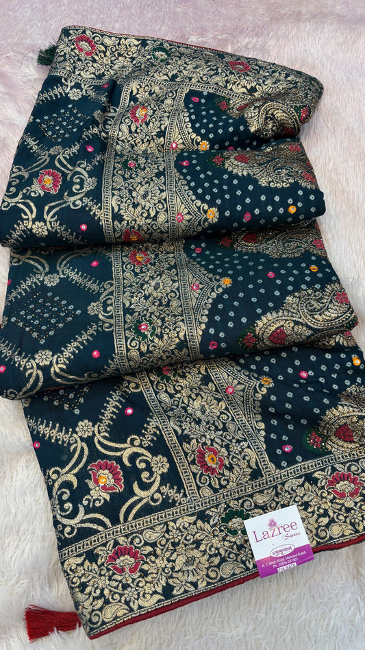 Bandhej Saree With Siroski Work (Youtube Collocation) Vol.2