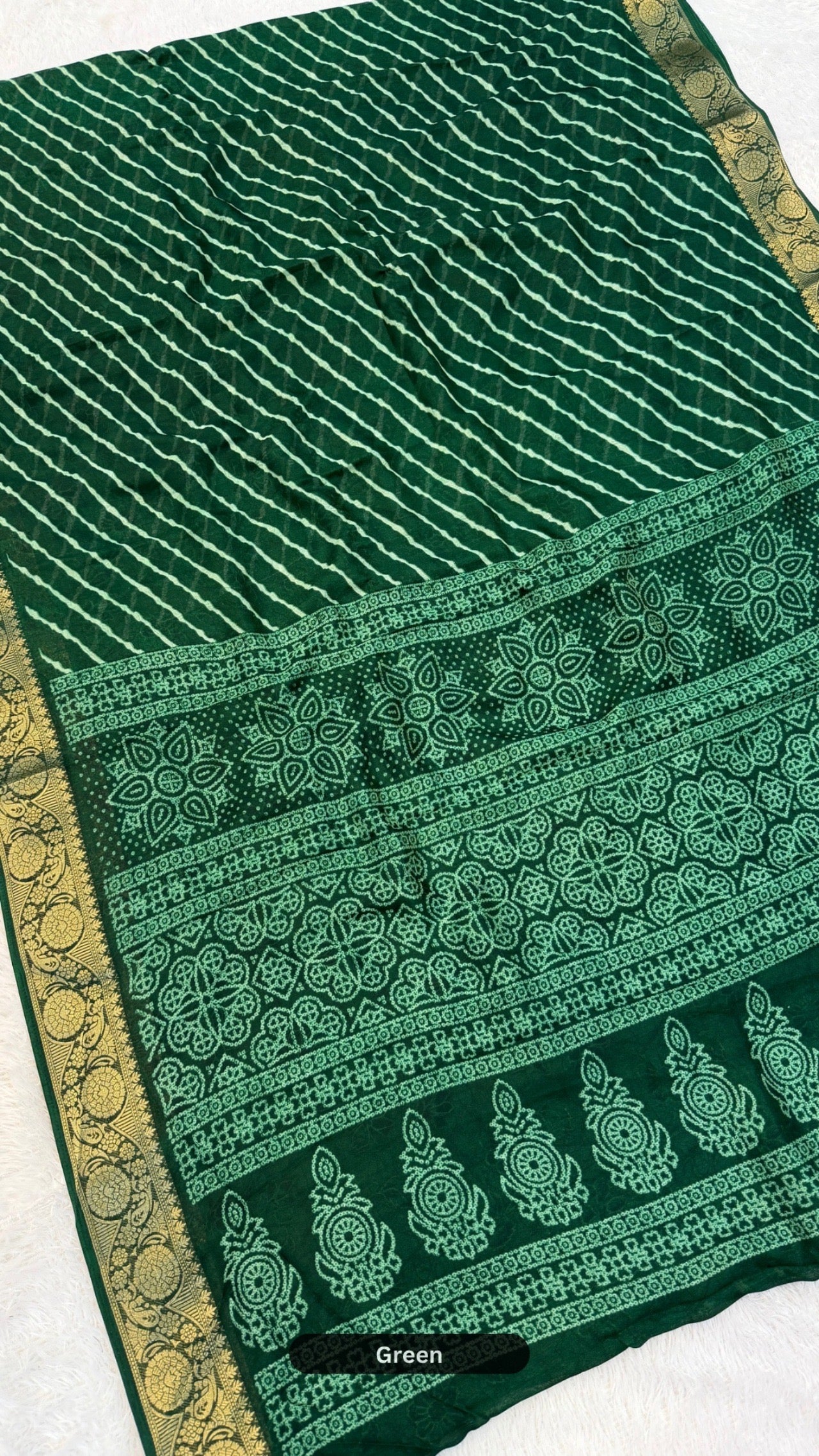 Chiffon Lehariya Saree - Perfect Festive pick !!