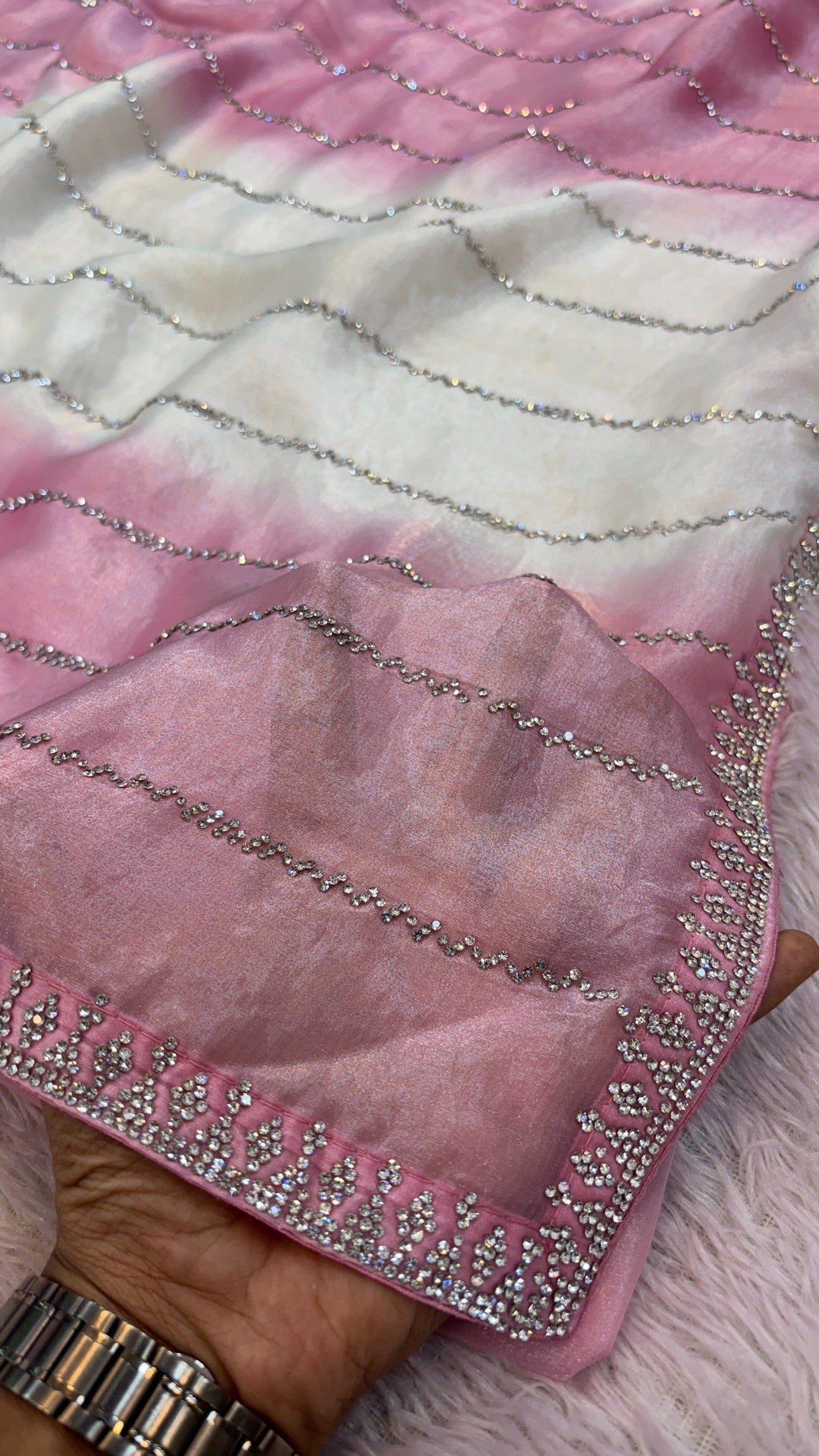 Premium Designer Saree (Pink)