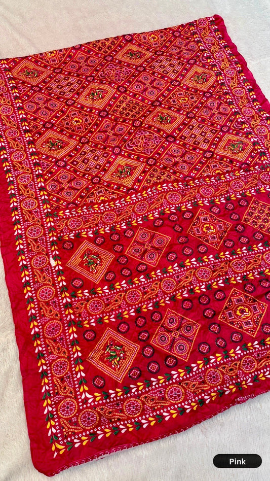 Kutchi Bandhanj Crush Saree