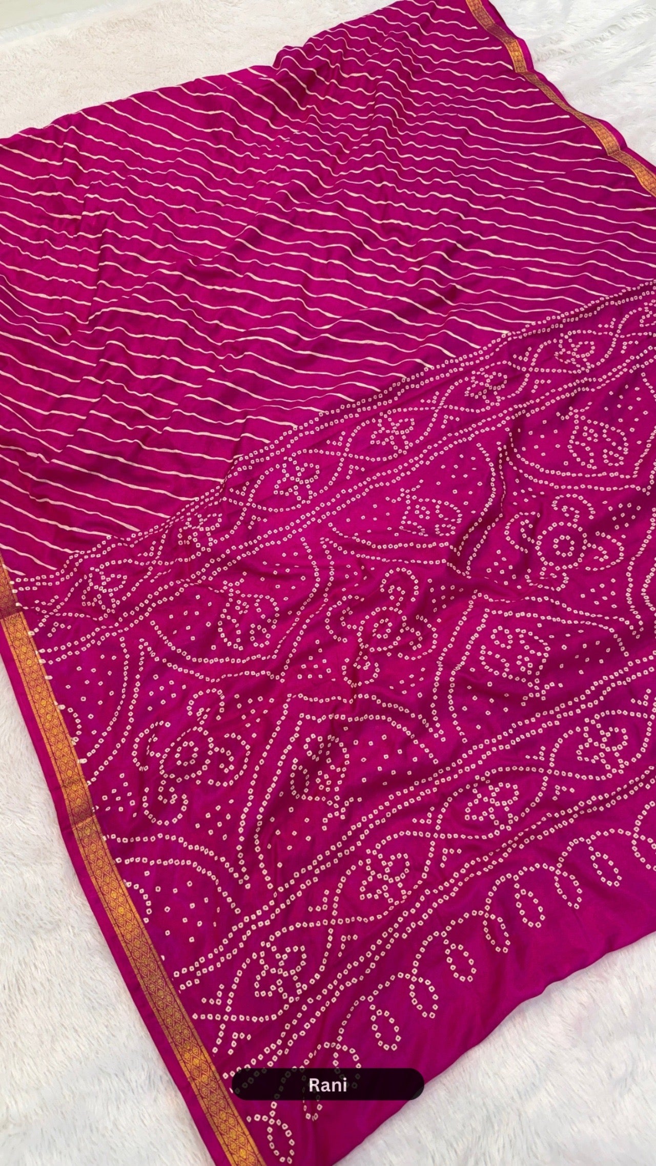Art Silk Lehariya Bandhani Saree