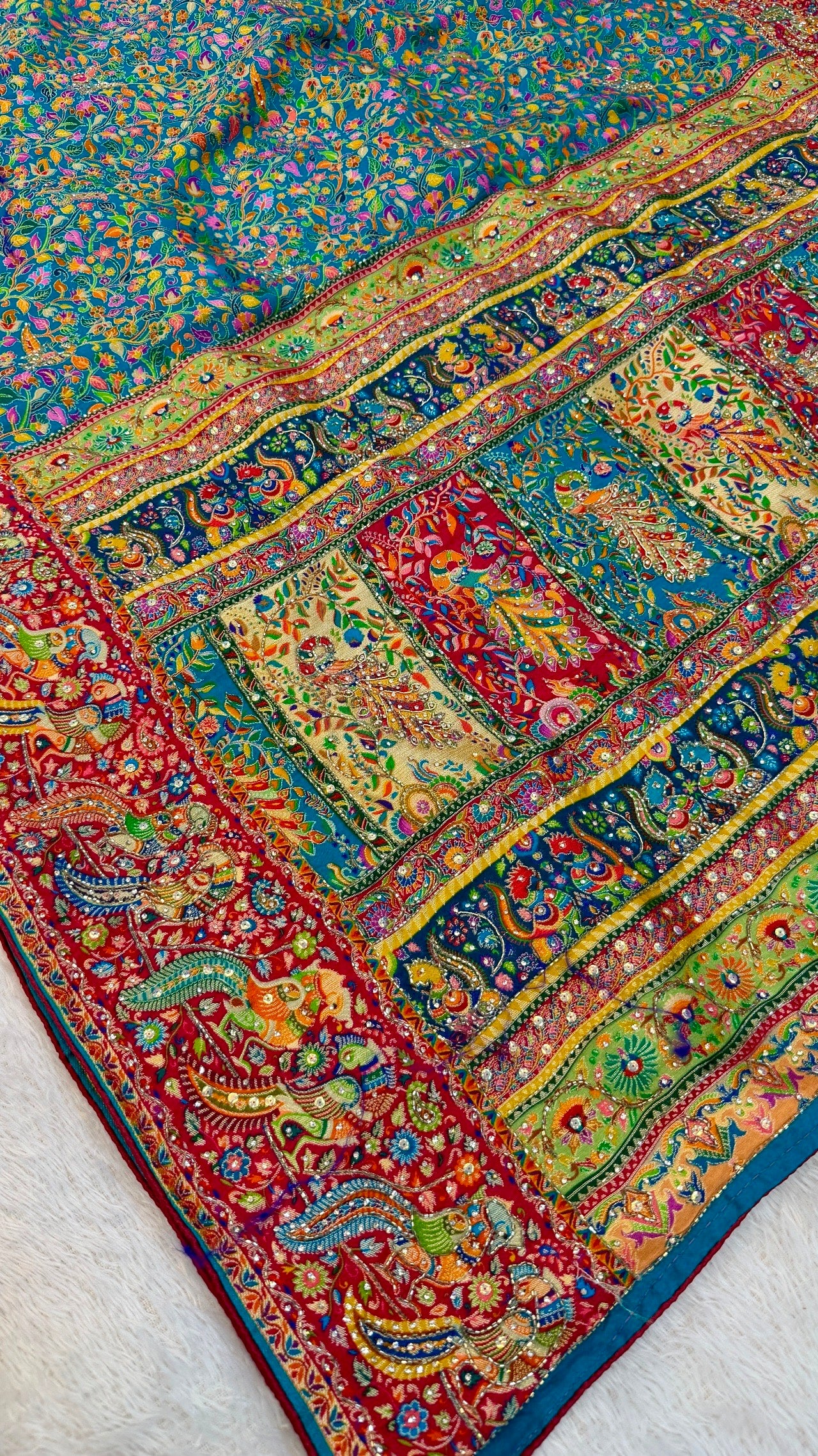 Pure Kalamkari Real Handwork Saree (1)