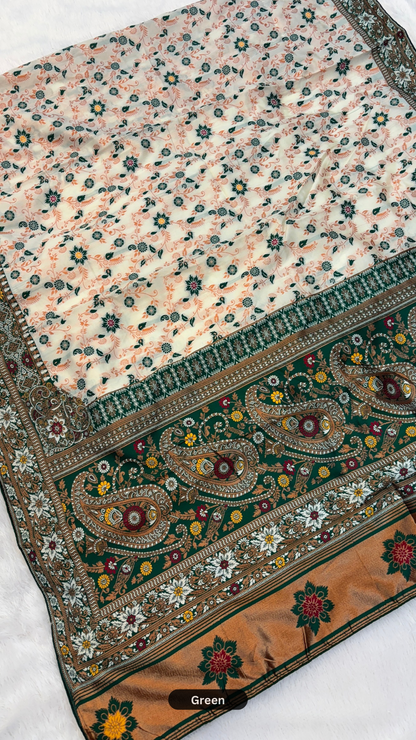 Soft Silk Rajwadi Saree (Heavy Jaal)
