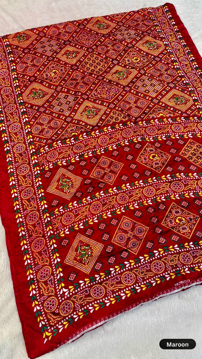 Kutchi Bandhanj Crush Saree