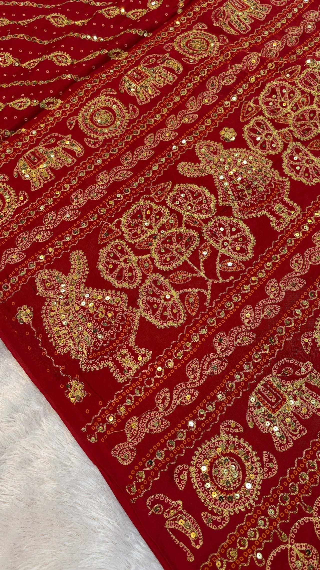 SvarṇaVastra Lehariya :- Untouched and Sacred Saree with Sequence Work
