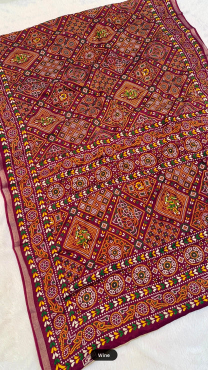 Vintage Bandhani X Mul Cotten Saree