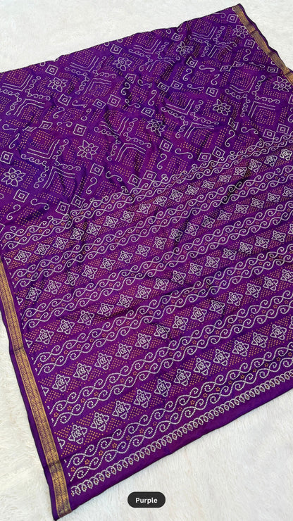 Art Silk Shikari Bandhani Saree