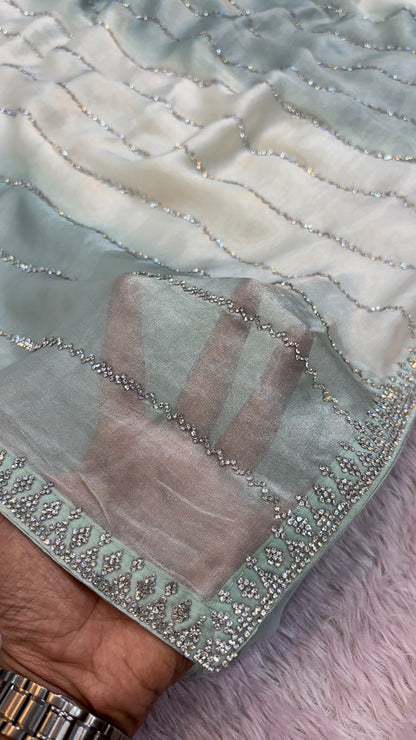 Premium Designer Saree (Mint)