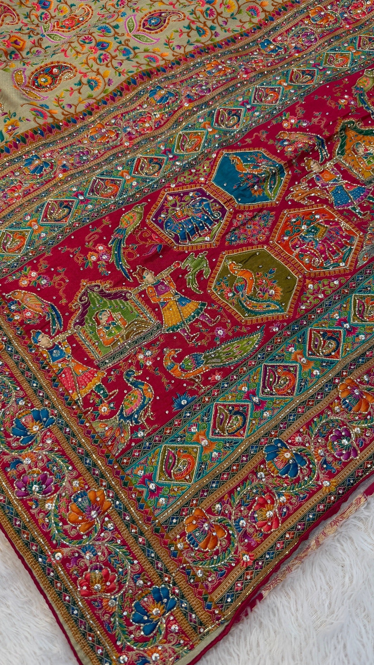 Pure Kalamkari Real Handwork Saree (8)