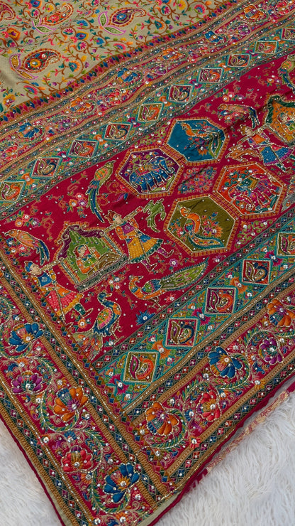 Pure Kalamkari Real Handwork Saree (8)